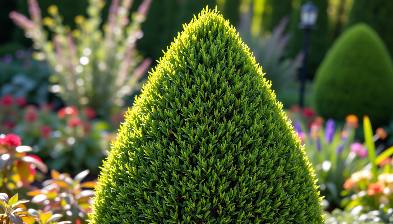 Hedge trimming with neat flat top and clean sides