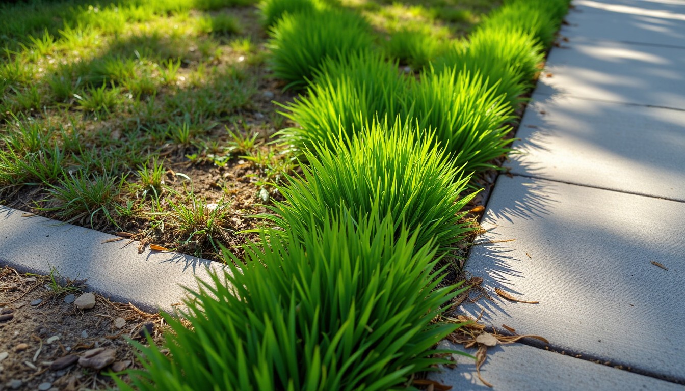 Edging along sidewalk creating a sharp clean border line